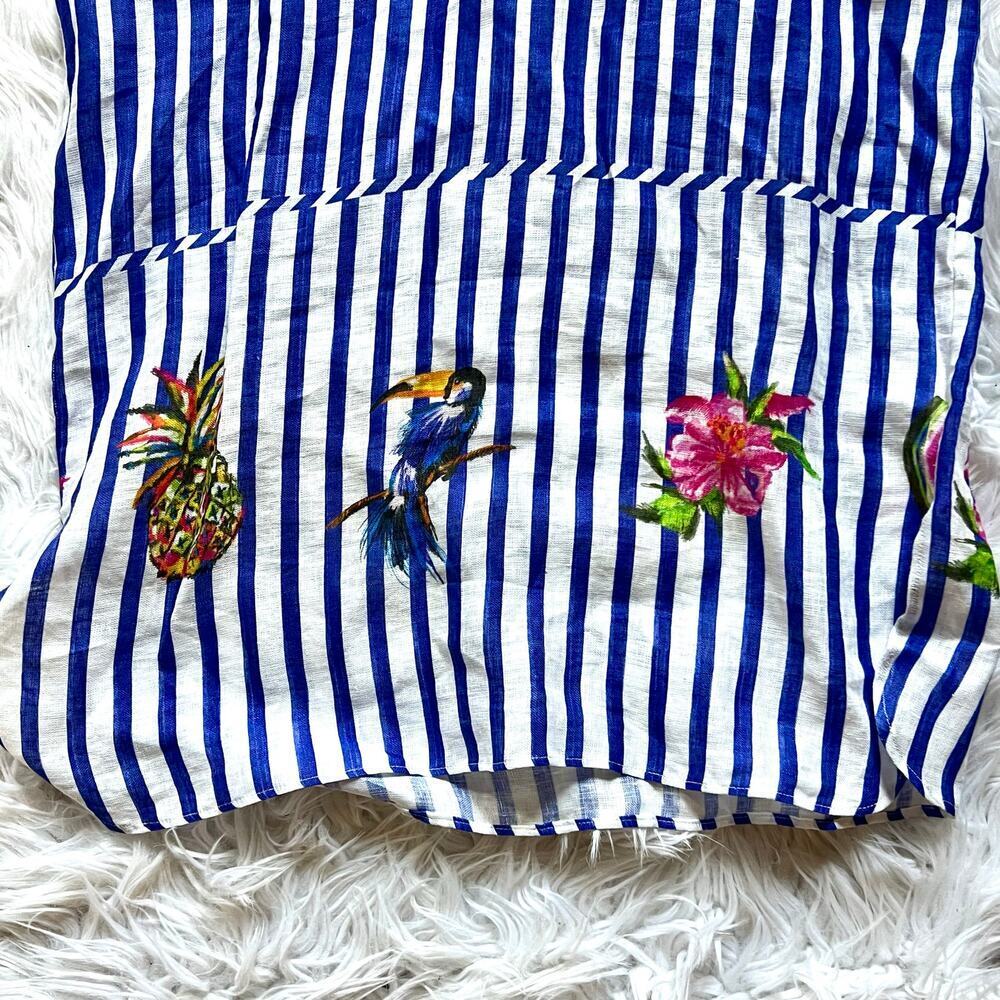 Vilagallo Dani tropical link stripe dress blue and white size 4 - Picture 9 of 10
